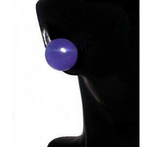 Solid 14K Yellow Gold Lavender Genuine 8mm Jade Stud Earrings